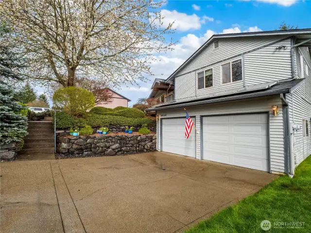 The terraced front yard adds great curb appeal to the home.
