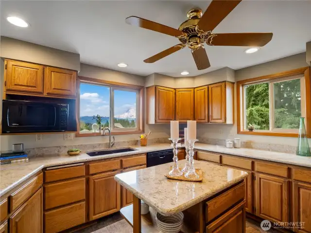 Lots of storage and counterspace in this efficient kitchen design.
