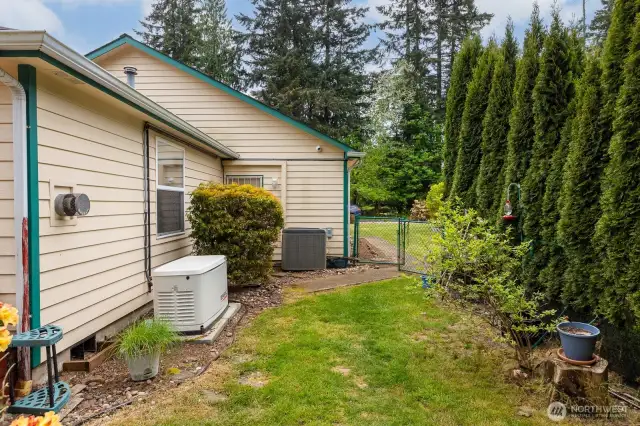 House is wired with gas generator for backup power