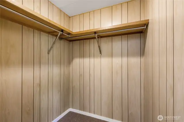 Primary bedroom with walk in closet