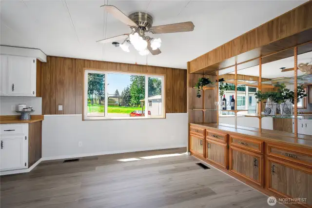 Dining area with builtins