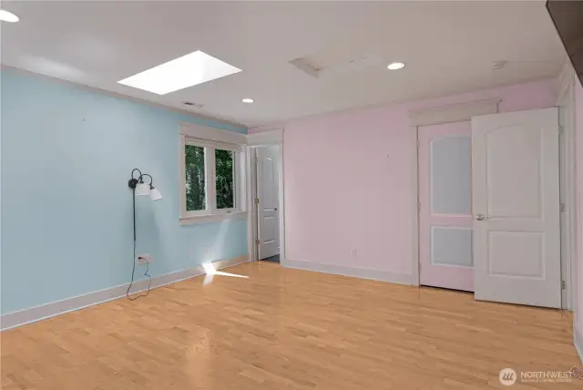 Principal bedroom with skylight.