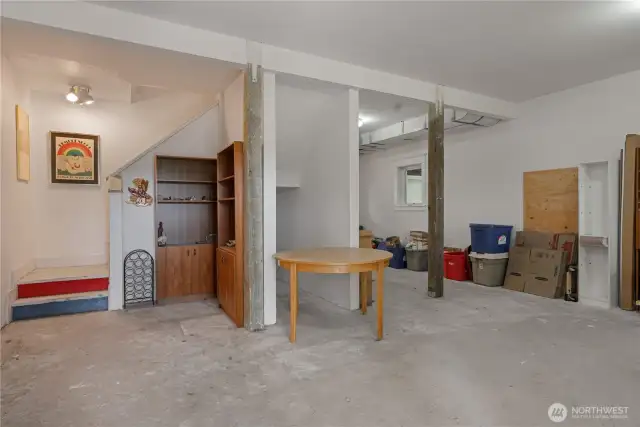 Ground floor has an unfinished room.