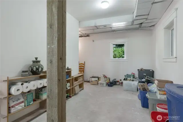 Ground floor has unfinished room.