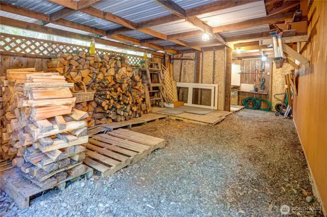 Plenty of firewood for the  stove and the firepit!