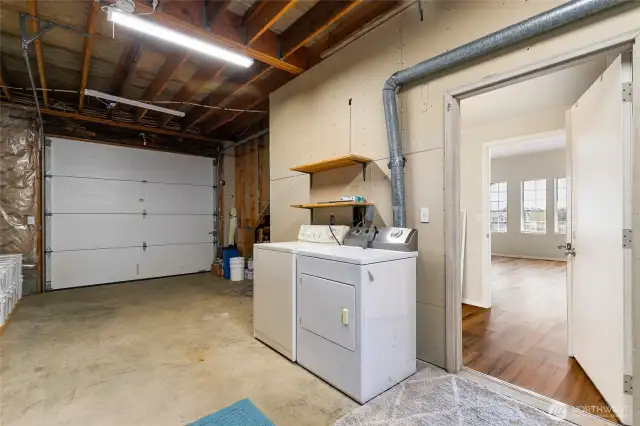 additional storage with the washer and dryer