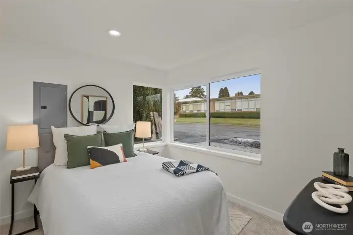 This bedroom offers a perfect place to recharge at the end of the day.
