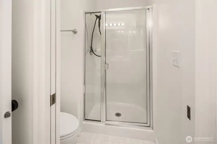 Lower level shower.