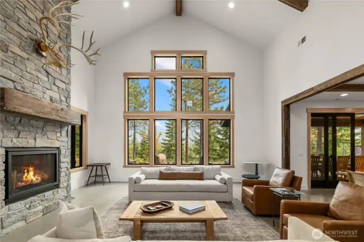 Step inside and be greeted by the view out back!