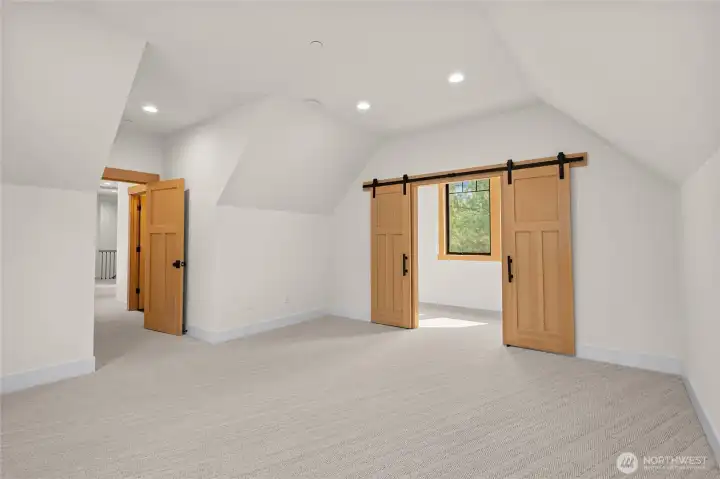 Upstairs bonus room with bunk nook