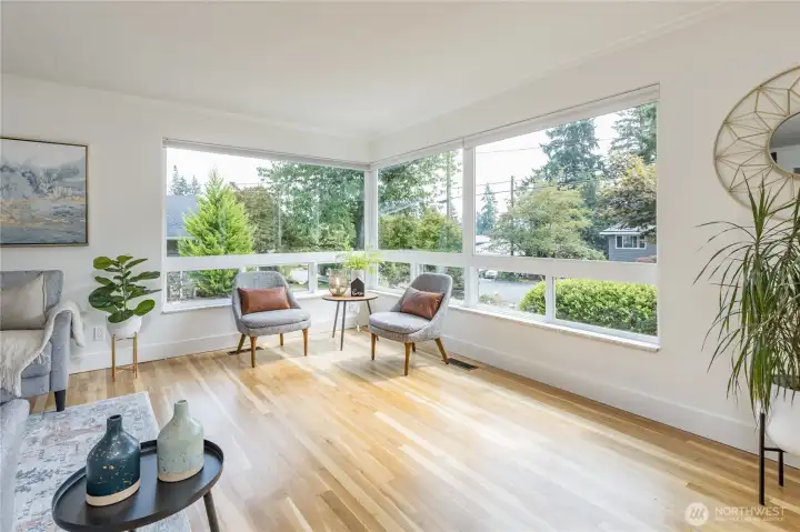 Big bright windows make this a cozy corner of the home