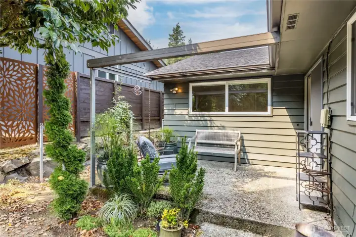 Step out of the kitchen for a relaxing moment on your personal patio