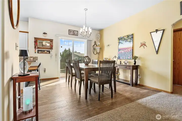 Dining room with luxury vinyl floors