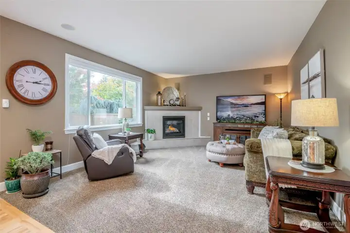 Plush, new carpet & gas fireplace to keep cozy.