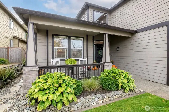 Gravel trail to gated, backyard access. Gate on opposite side as well.