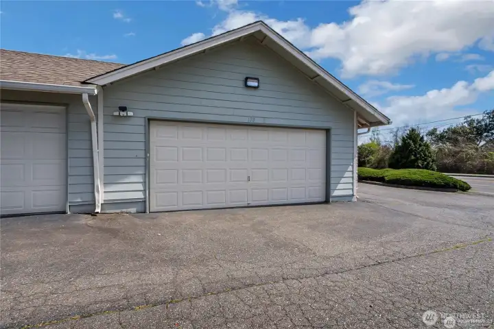 front of garage