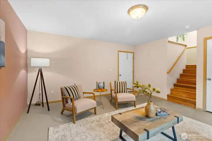 Living space from garage entry (1st floor)