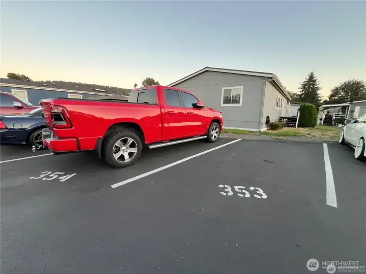Two assigned parking spots immediately in front of your home!