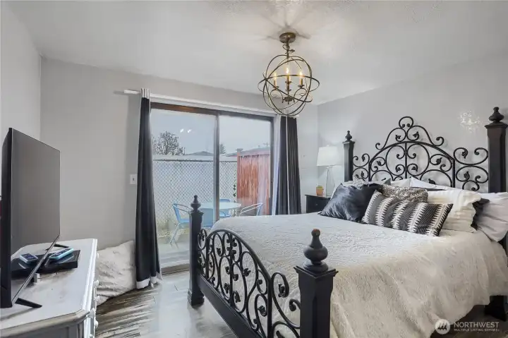 Spacious Primary bedroom with patio for private outdoor enjoyment