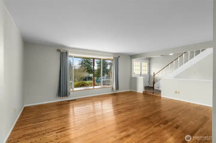 Living room with bay window
