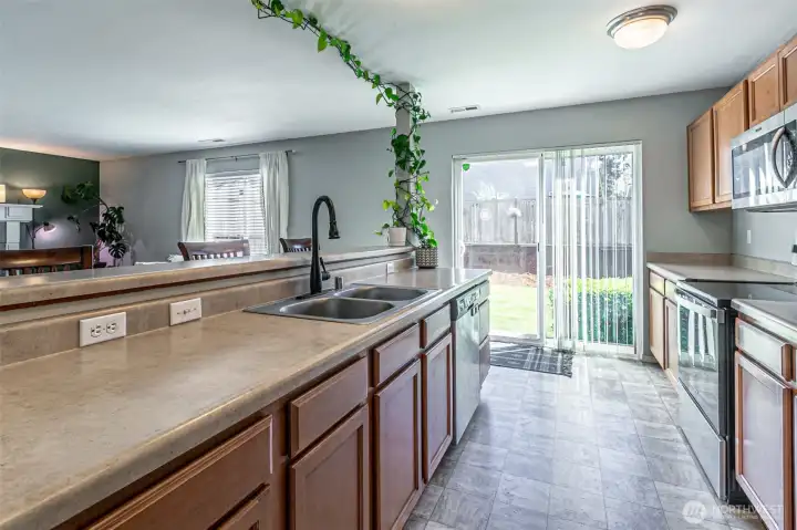 Great storage and plenty of counter space in the kitchen.