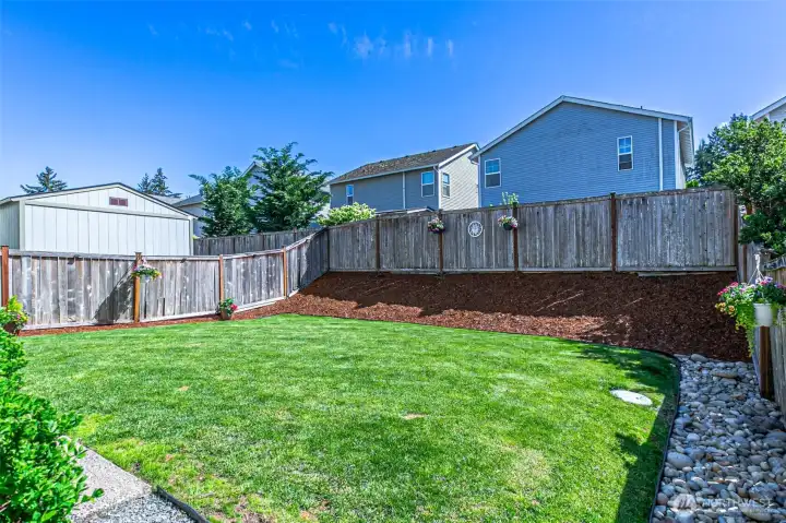 Backyard is fully fenced.