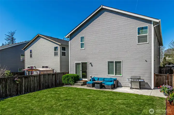 Rear facade of the home