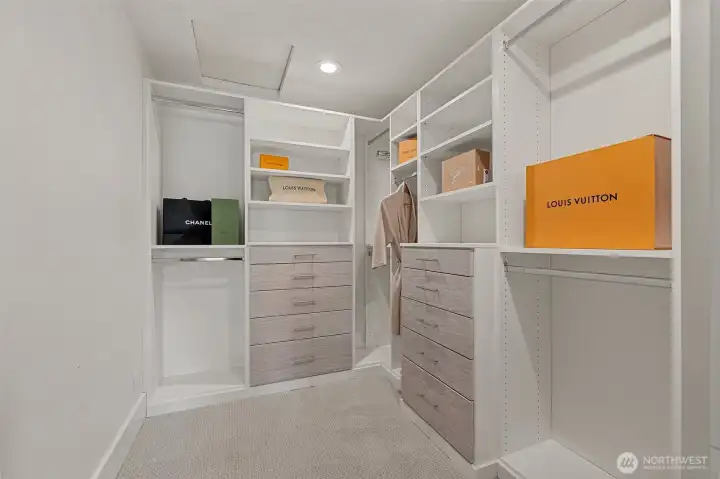 Large Walk-In Primary Bedroom Closet.