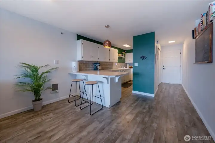 Looking to kitchen and front door