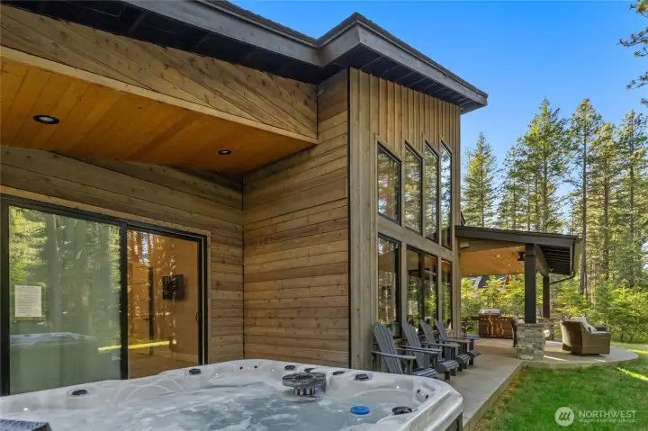 Hot Tub on back patio off primary bedroom