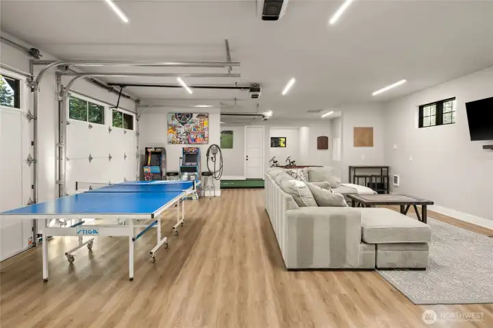 Three car garage turned into game room!