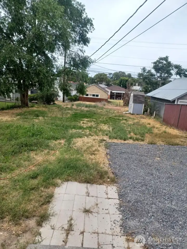 back yard with shop back yard with shop