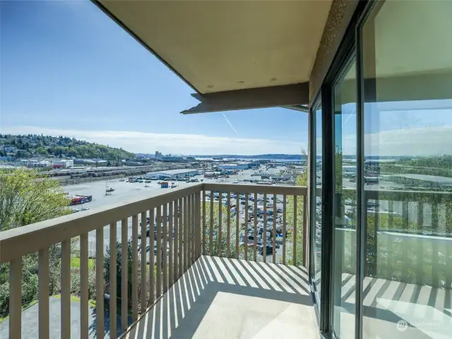 Enjoy city, water, and Mt. Rainier views from your own top floor deck.