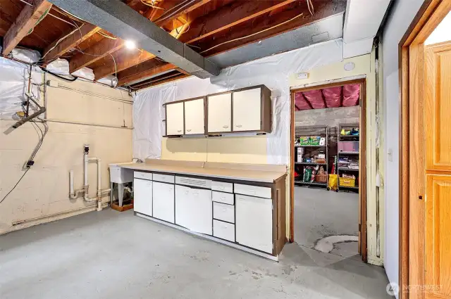 Workshop on lower level- new kitchenette potential?