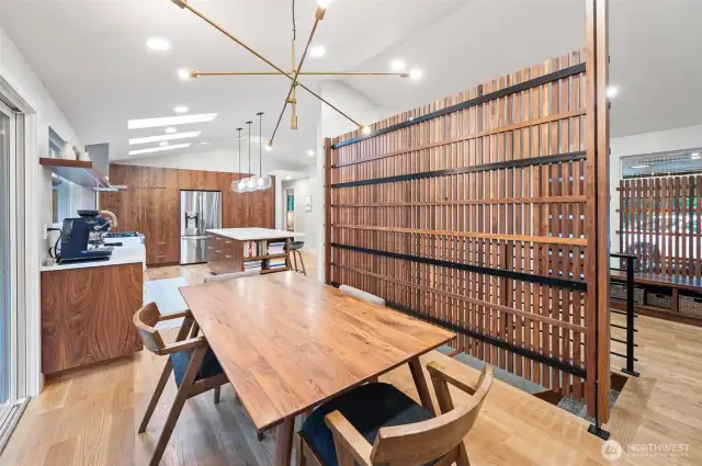 Dining  areas separates Living Room from Kitchen.