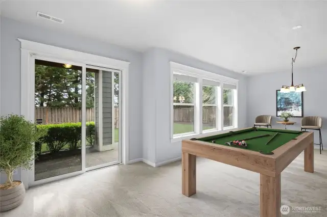 VIRTUALLY STAGED finished daylight basement