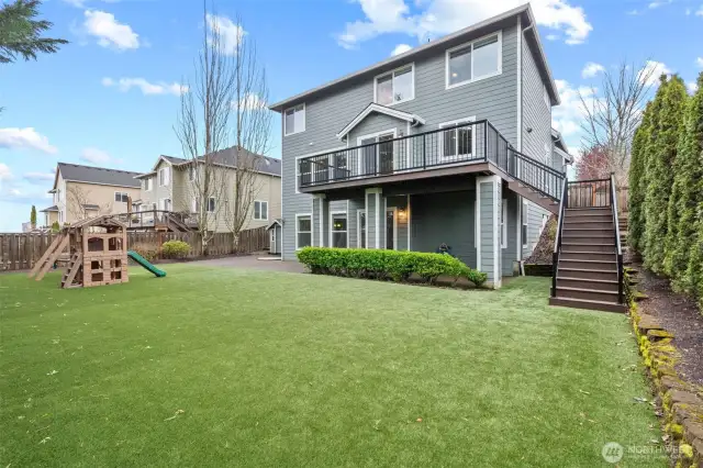 Turfed w/ drainage backyard