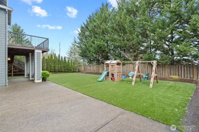 Turfed w/ drainage backyard