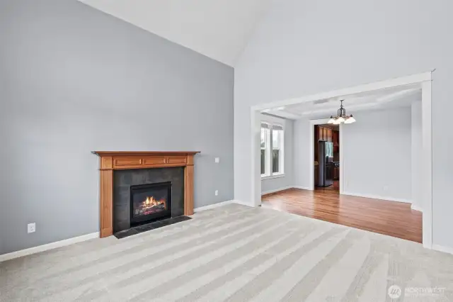 Living room, gas fireplace