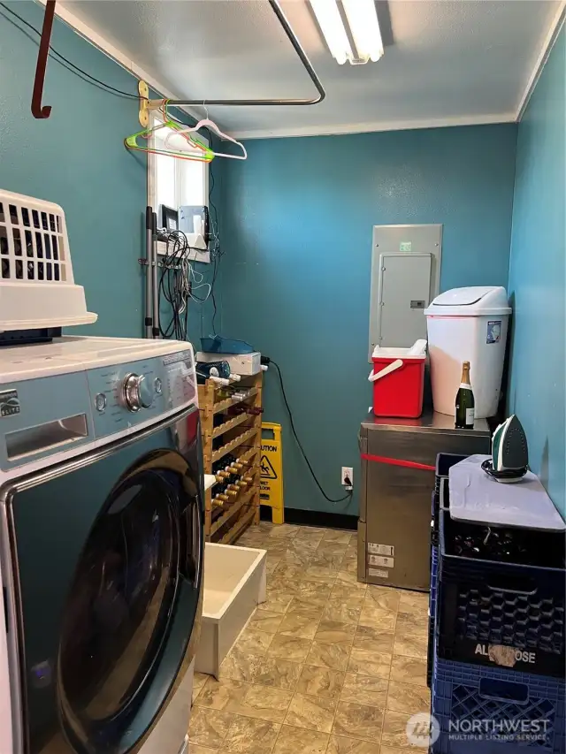 Back of the restaurant is a laundry room for restaurant.