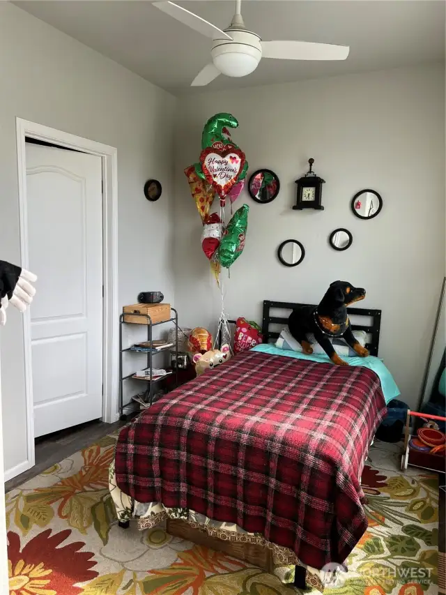 Guest bedroom is just off the living room with its own private bathroom.