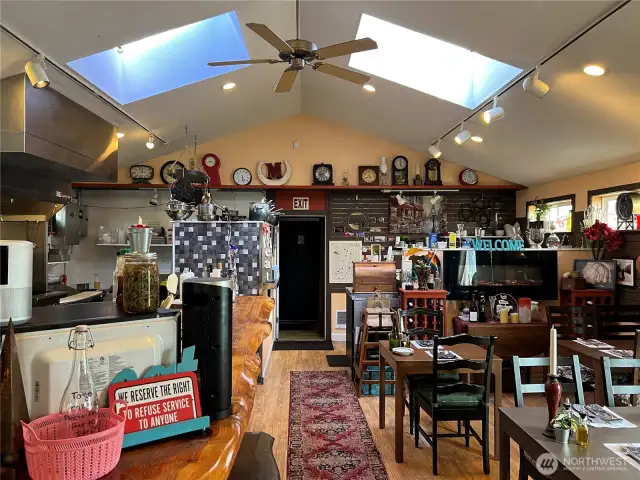Skylights add natural light to your dining pleasure.  The restaurant is decorated with a warm eclectic flare.
