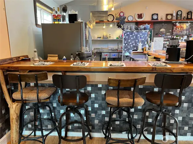 Bar seating is available.  Conversations with the Chef are always interesting.