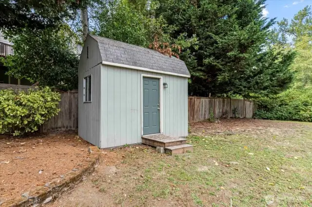 The shed is a perfect spot to store your tools and toys