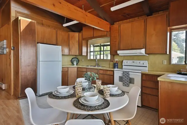 Moving over to the kitchen with space for a table.