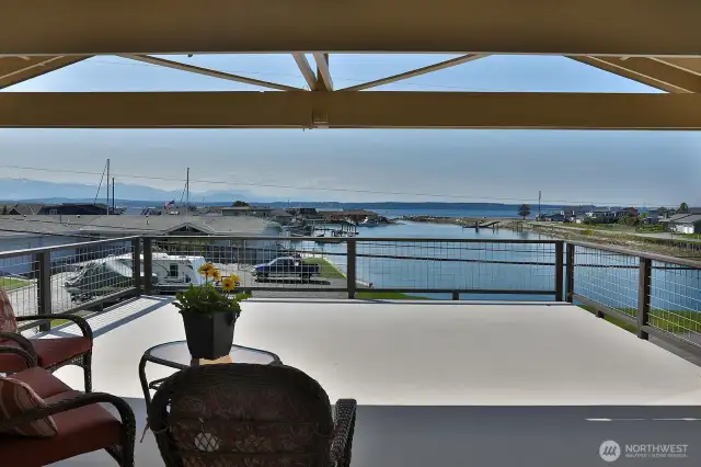 Panoramic west side water and mountain views...