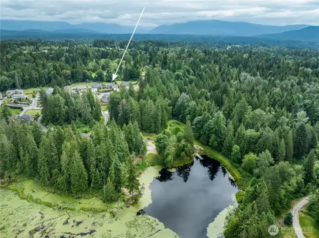 Community trails and pond.