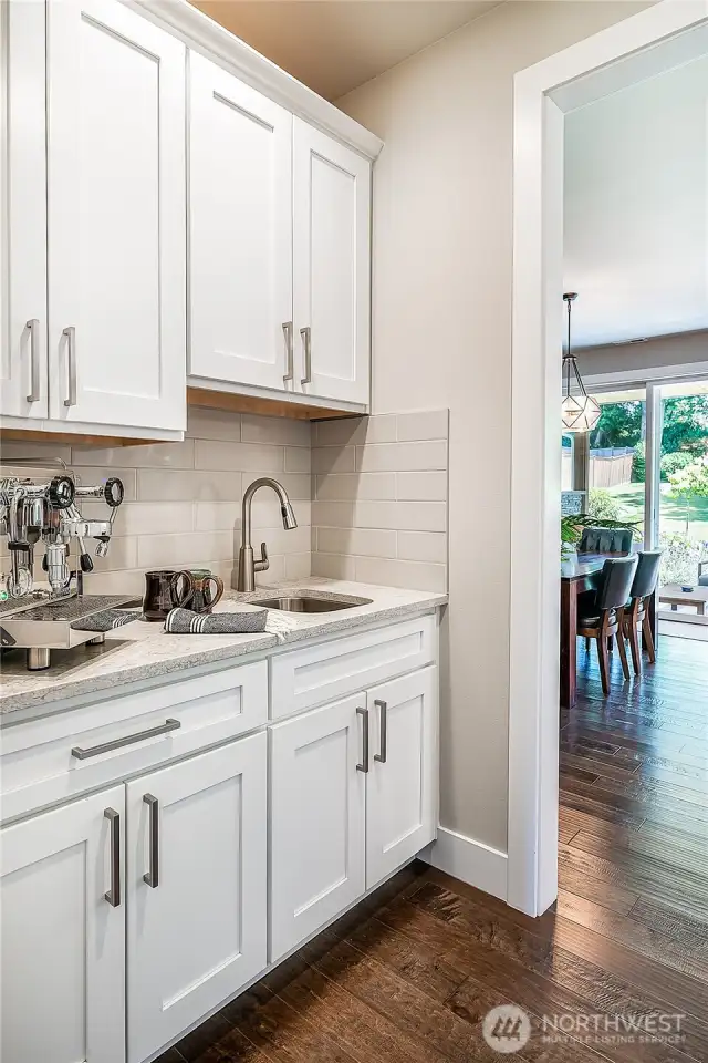Butler's pantry with wet bar/coffee bar.