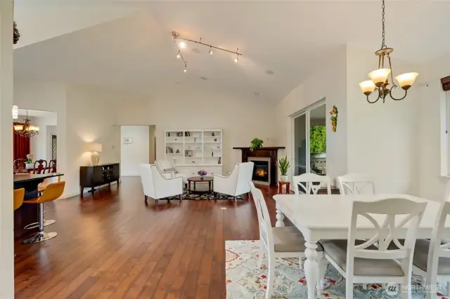 To the left you'll notice the sleek island with contemporary bar seating for casual dining or morning coffee. Yes, the bar stools stay with home!