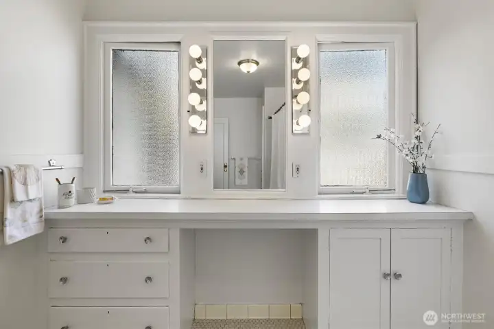 Original built in bathroom vanity.